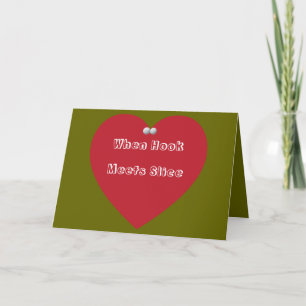 Wanneer de haak plak Valentijnse kaart ontmoet.
