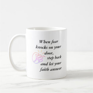 Wanneer de knopen van de Angst Faith Zwarte Tekst  Koffiemok