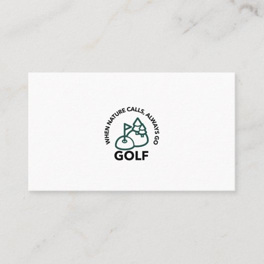 wanneer de natuur roept, ga altijd golf visitekaartje (Voorkant)