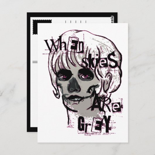 wanneer de skies grijs skelet zijn briefkaart (Voorkant / Achterkant)