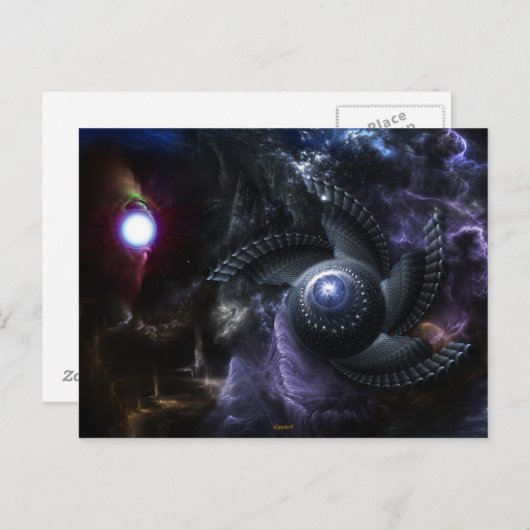 Wanneer de Universitsen fractaal KunstBriefkaart b Briefkaart (Voorkant / Achterkant)