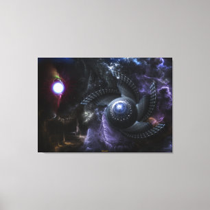 Wanneer de Universitten fractaal Kunstschildpad bo Canvas Afdruk