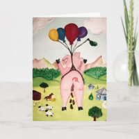 Wanneer de varkens kaart van de gelukwensen de