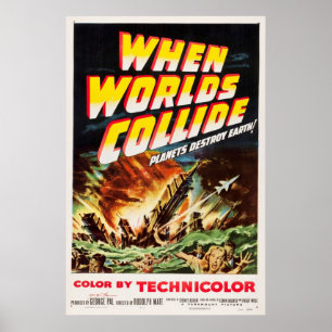 Wanneer de Wereld 1951 Sci Fi Klassieke Film van d Poster
