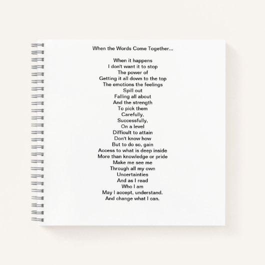 Wanneer de woorden samenkomen- Journal Notitieboek (Voorkant)