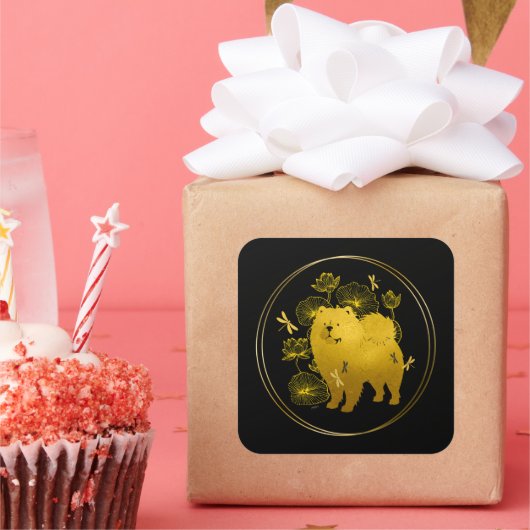 WANNEER DRAKEN VLIEGEN Chow Vierkante Sticker (Feest)