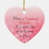 Wanneer een kardinaal verschijnt, is een geliefde  keramisch ornament (Achterkant)