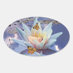 Wanneer een kleine baby naar bed gaat ovale sticker