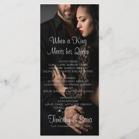 Wanneer een koning zijn Koningin menu ontmoet (Voorkant)