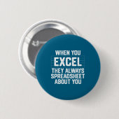 Wanneer Excel-spreadsheet over boekhouding Ronde Button 5,7 Cm (Voorkant /achterkant)