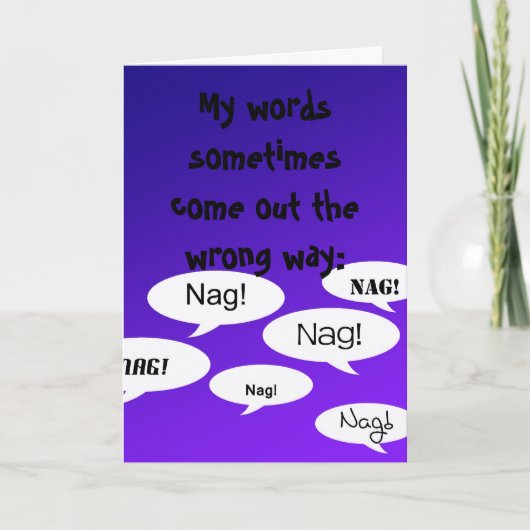 Wanneer het Goede Zeuren komt uit Verkeerd Kaart (Voorkant)