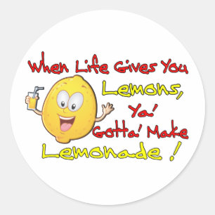 Wanneer het leven je leemons geeft ronde sticker