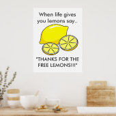 Wanneer het leven je Lemons grappige slogan geeft Poster (Keuken)