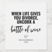 Wanneer het leven je scheidt wijn label etiket (Enkel label)