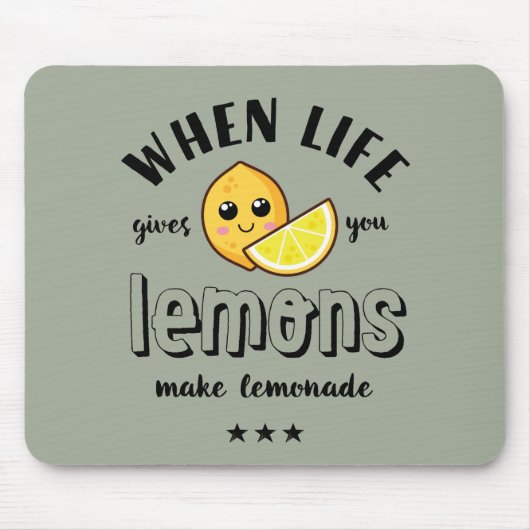 Wanneer het leven Lemon Lemonade Funny Summer geef Muismat (Voorkant)