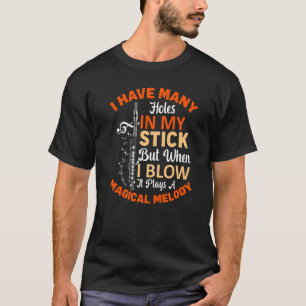 Wanneer ik gloed, wordt Melody Flute Player Flutis T-shirt