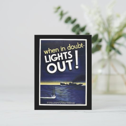 Wanneer in twijfel licht uit! briefkaart (Staand voorkant)