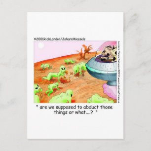 Wanneer koeien de ruimte beheersten Grappige cadea Briefkaart