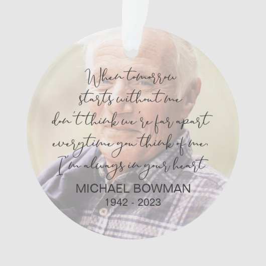 Wanneer morgen begint zonder mij Acryl Ornament (voorkant)