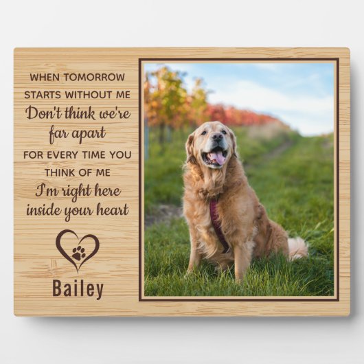 Wanneer morgen zonder mij een gedenkteken begint fotoplaat (Voorkant)