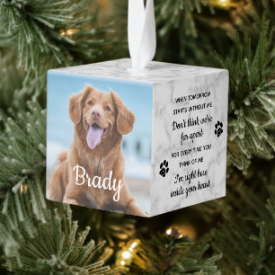 Wanneer morgen zonder mij foto van Pet Memorial be Kubus Ornament