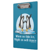 Wanneer op Thin Ice Pinguins Funny Design Klembord (Links)