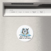 Wanneer op Thin Ice Pinguins Funny Design Magneet (Insitu (Vaatwasser))
