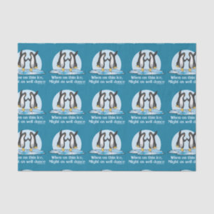 Wanneer op Thin Ice Pinguins Funny Design Tissuepapier