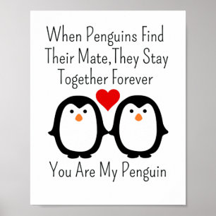 Wanneer pinguïns hun moeder vinden, blijven ze bi poster
