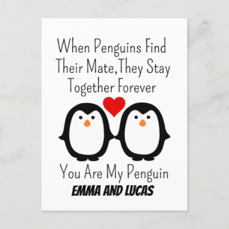 Wanneer Pinguïns Hun Partner Vinden Blijven Ze Sam Briefkaart