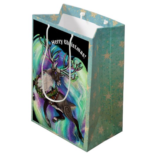 Wanneer rendieren vliegen medium cadeauzakje (Achterkant Gekanteld)