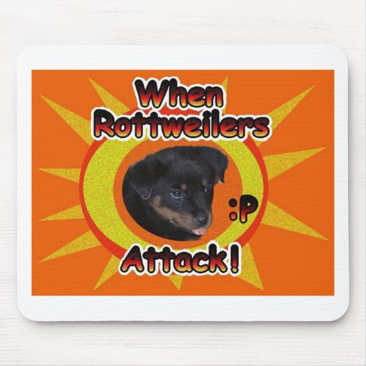 Wanneer rottweilers aanvallen :p muismat (Voorkant)
