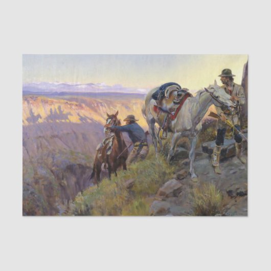 "Wanneer Shadows Hint Death" van Charles M Russell Tissuepapier (Voorkant)