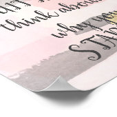 WANNEER U DENKT OVER QUITTING - Roze Gold Quote Poster (Hoek)