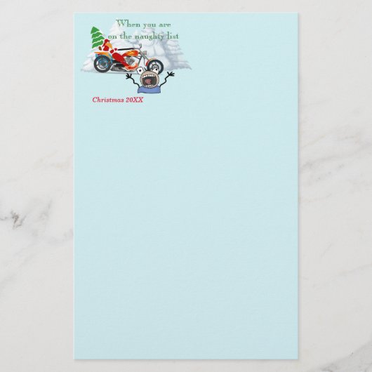 Wanneer u op de Naughty Lijst van de Kerstman bent Briefpapier (Voorkant)