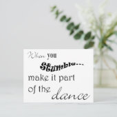 Wanneer u struikelt maak het van de dans scheiden briefkaart (Staand voorkant)