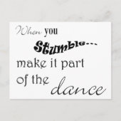 Wanneer u struikelt maak het van de dans scheiden briefkaart (Voorkant)