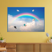 Wanneer Varkens 2 Stretched Canvas drukken (Insitu (Woonkamer))