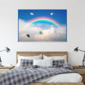 Wanneer Varkens 2 Stretched Canvas drukken (Insitu (Slaapkamer))