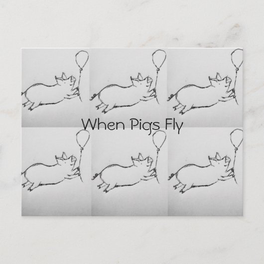 Wanneer varkens Briefkaart vliegen (Voorkant)