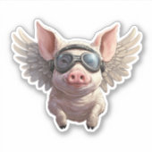 Wanneer Varkens vliegen met Googles Sticker (Voorkant)