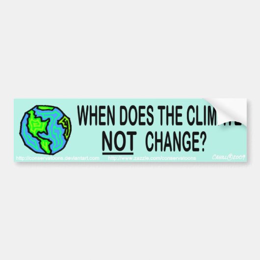 Wanneer verandert het klimaat niet? bumpersticker (Voorkant)
