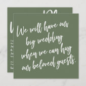 Wanneer we olijfgroene uitgestelde bruiloft Kaart  (Voorkant / Achterkant)