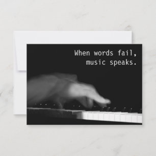 Wanneer woorden falen, spreekt muziek. Kunstfoto Kaart