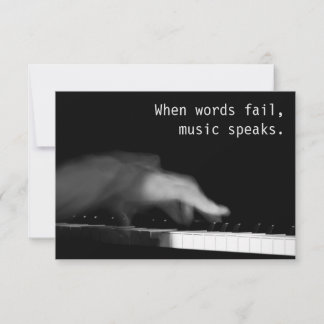 Wanneer woorden falen, spreekt muziek. Kunstfoto Kaart