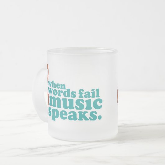 Wanneer woorden ontbreken, spreekt de muziek matglas koffiemok (Voorkant links)