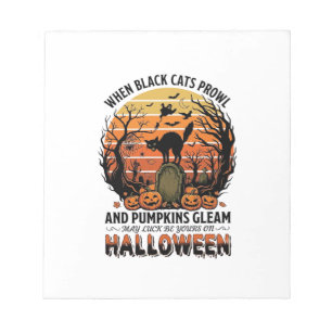 Wanneer zwarte katten rondsluipen Halloween Kat Gr Notitieblok