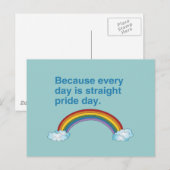Want elke dag is Straight Pride dag Briefkaart (Voorkant / Achterkant)