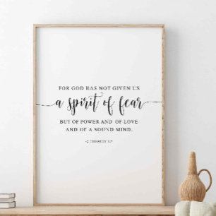 Want God heeft ons geen geest gegeven, 2 Timothy 1 Poster