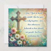 Want God hield zo van de wereld Kruispastel Feestdagenkaart (Voorkant)